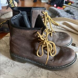 Brown Leather Kids Boots Doc Martens